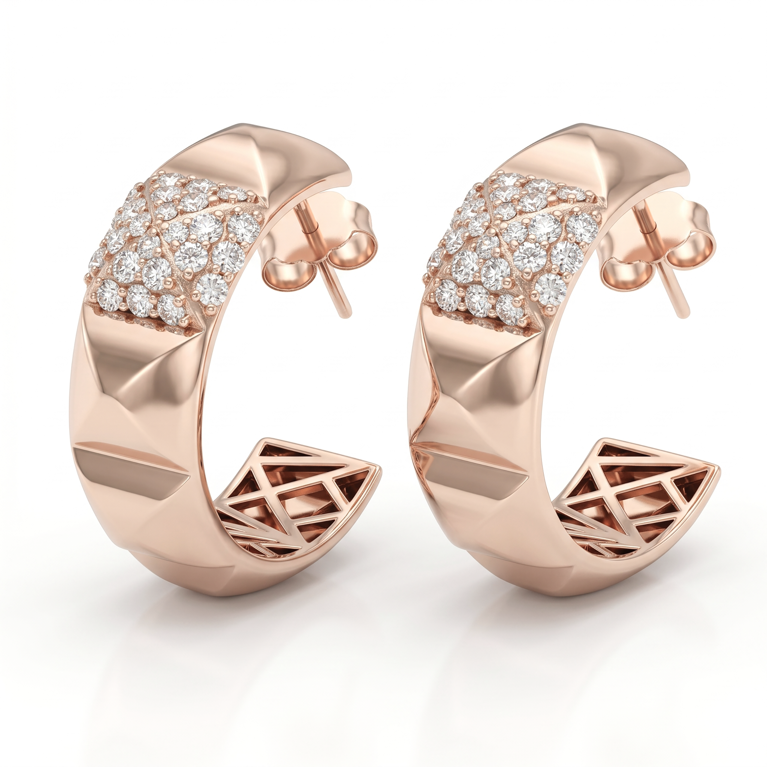 Demo – Pyramid Diamond Earrings